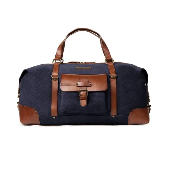 DRAKENSBERG Travel bag Sam Navy Bluehandmade vintage weekender